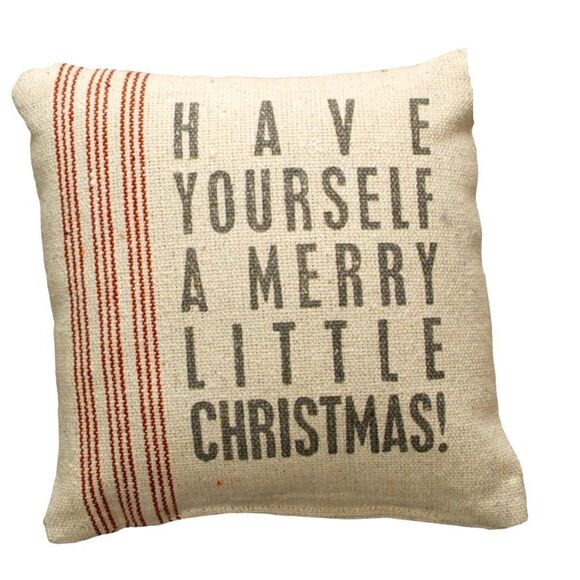 Merry Christmas Pillow Holiday Decor Christmas Primitives by Kathy NWT - Picture 1 of 6